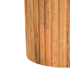 Artisan Solid Wood Fluted Marble Side Table.