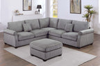 4pc Sectional Set with Matching Pillows and Ottoman.