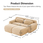 Plush Fabric Modular Sectional Sofa - No Assembly, Anti-Slip.
