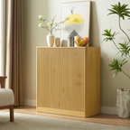 Modern Wavy Sideboard Cabinet with Curved Design.