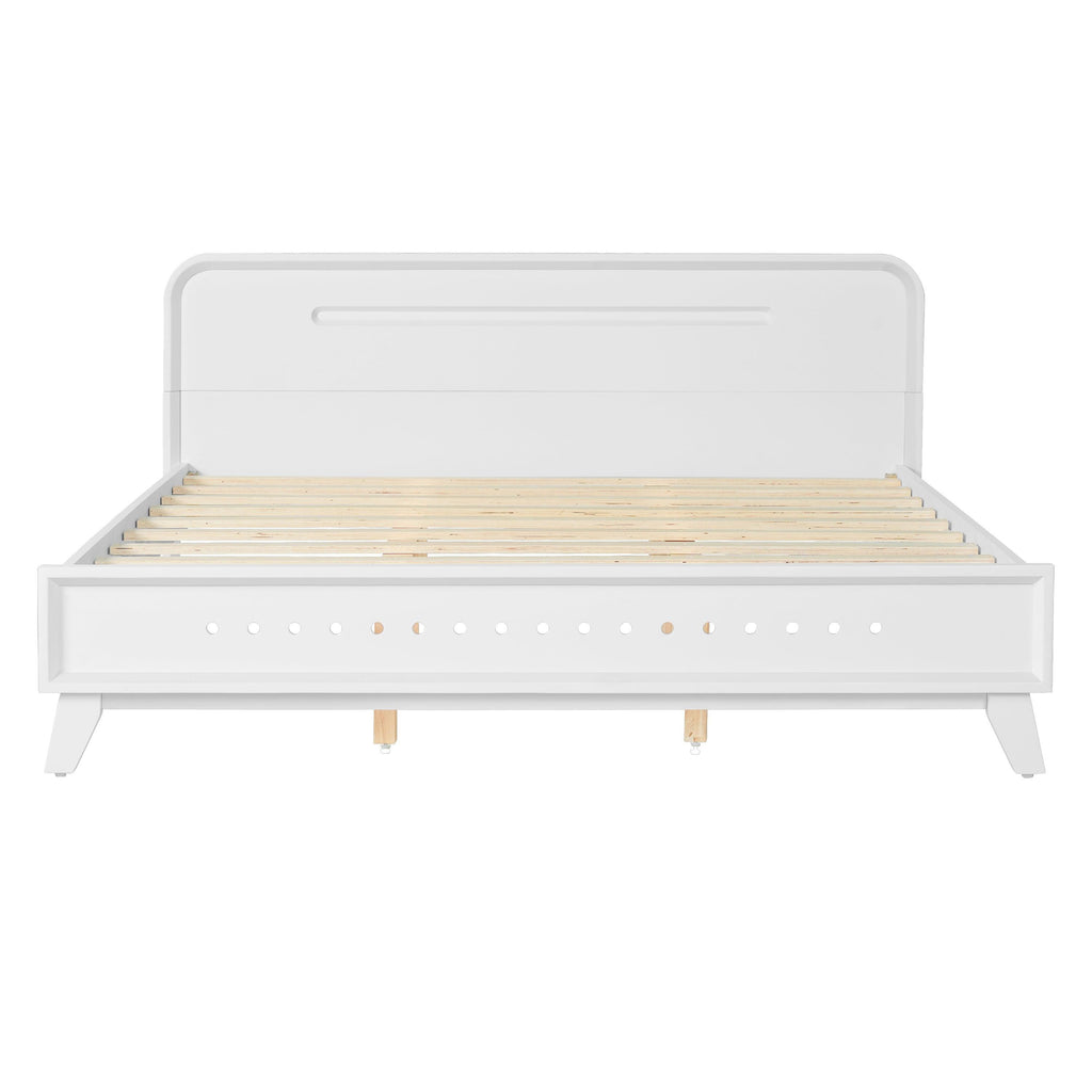 Pine Solid Wood Queen Size Bed - Durable & Elegant.