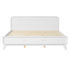 Pine Solid Wood Queen Size Bed - Durable & Elegant.