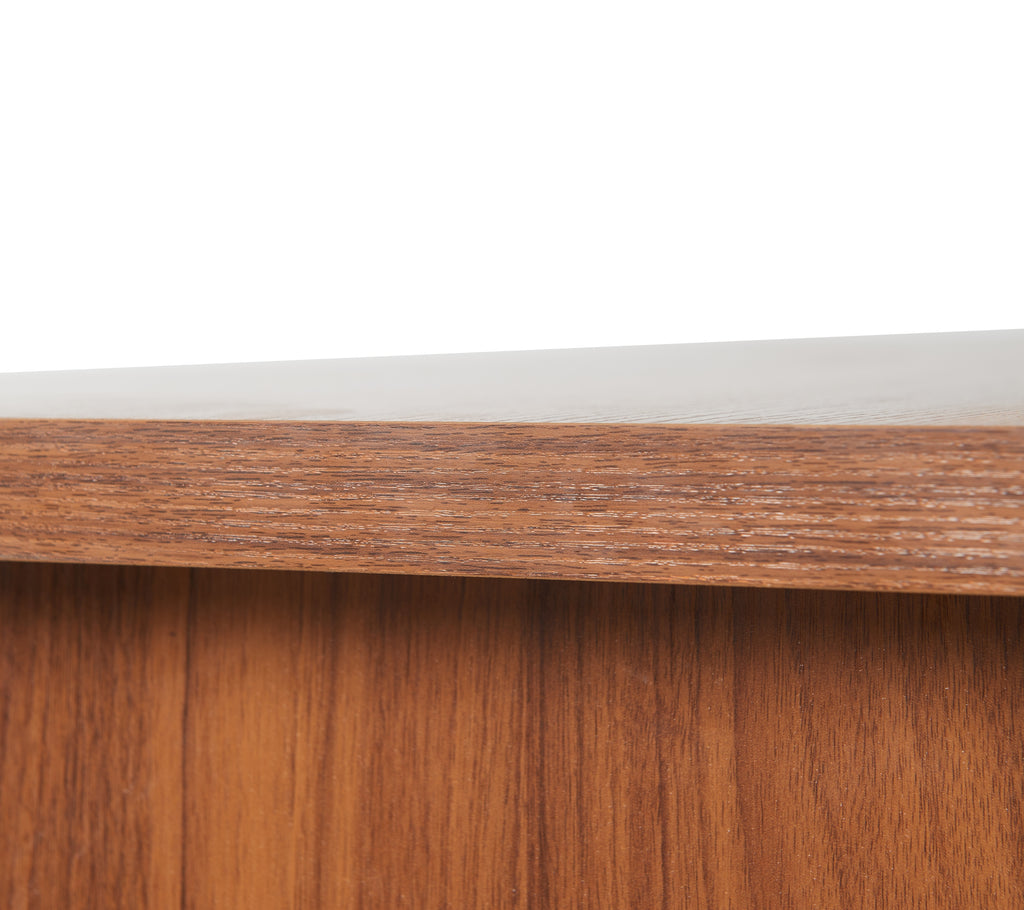 55.1''L, Home Office L-Shaped Versatile Desk Height Adjustable Extendable Desk with Storage Drawers and Cabinet, Walnut