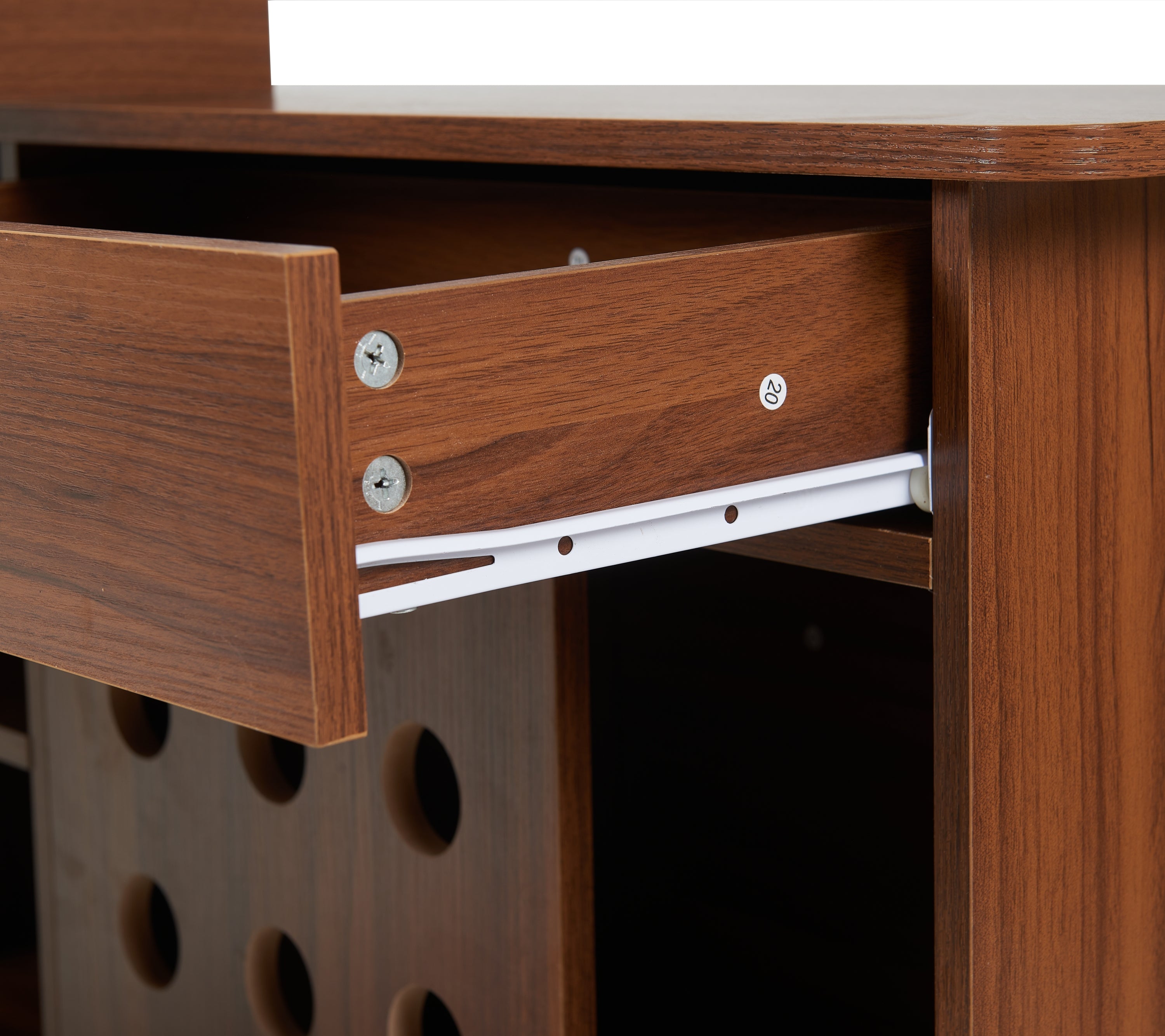 55.1''L, Home Office L-Shaped Versatile Desk Height Adjustable Extendable Desk with Storage Drawers and Cabinet, Walnut