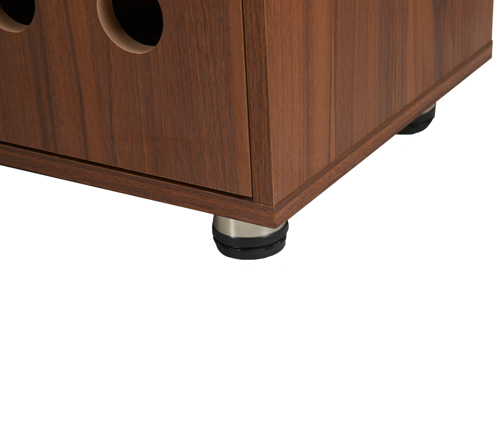 55.1''L, Home Office L-Shaped Versatile Desk Height Adjustable Extendable Desk with Storage Drawers and Cabinet, Walnut