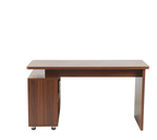 55.1''L, Home Office L-Shaped Versatile Desk Height Adjustable Extendable Desk with Storage Drawers and Cabinet, Walnut