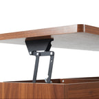 55.1''L, Home Office L-Shaped Versatile Desk Height Adjustable Extendable Desk with Storage Drawers and Cabinet, Walnut