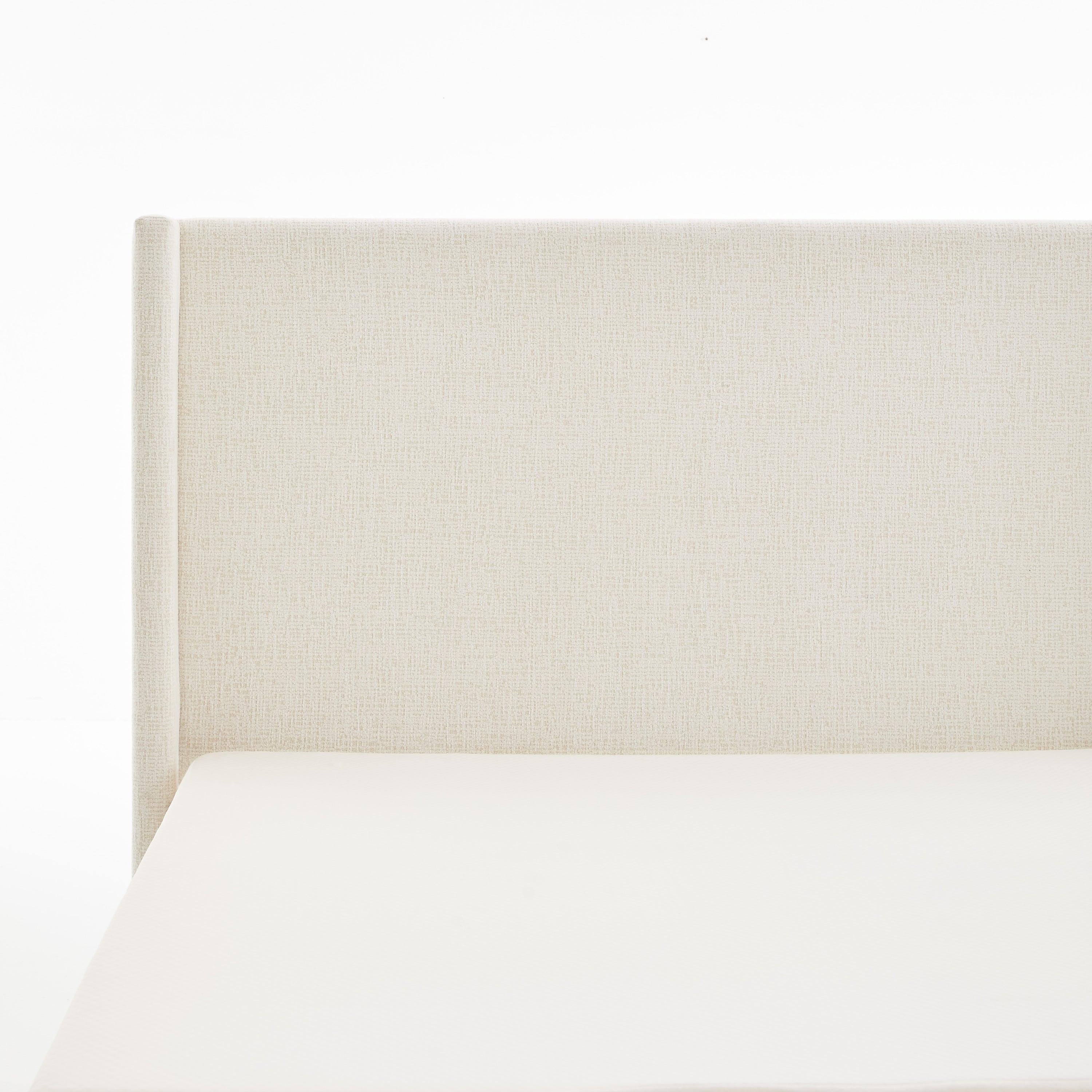 Hosford Upholstered Wingback Bed - Full Size with Wood Base.