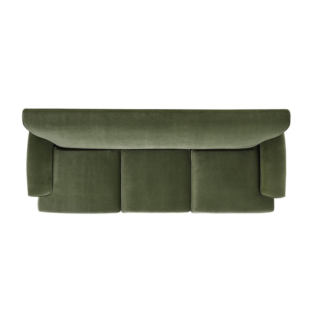 Alana Lawson Olive Green Velvet Sofa for Living Room.