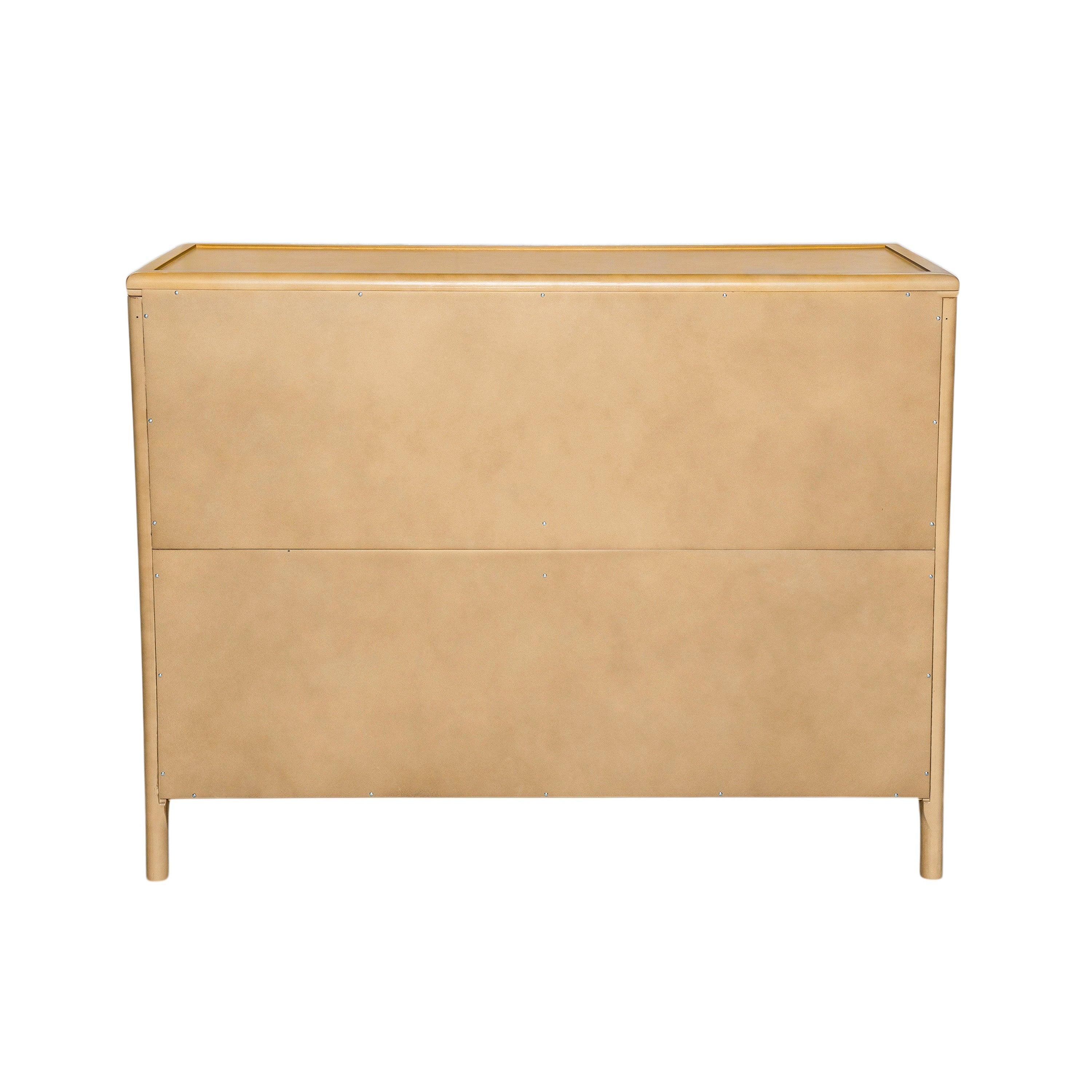 Natural Storage Cabinet with 6 Drawers for Living Room.