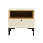Amara 20' Nightstand in Cream and Light Oak (1-Drawer)