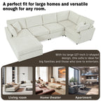 Versatile U-shaped sectional sofa with ottoman, ideal for large homes, home theaters, and apartments with spacious seating.