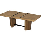 Extendable Wood Dining Table Set for 6 with Bench & Chairs.