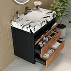 Modern Free-Standing Bathroom Vanity with Ceramic Sink.