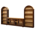 3-Piece Retro TV Stand Set with Bookshelf for TVs.