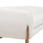 Alpine 90.5' Sherpa Sofa, Ivory White Boucle.