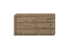 Curved Dresser with English Knotty Oak Finish.