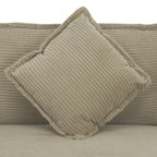 Brown Corduroy Modular Sofa - Adjustable Pillows | Durable square corduroy pillow with textured fabric and piped edges for added style.