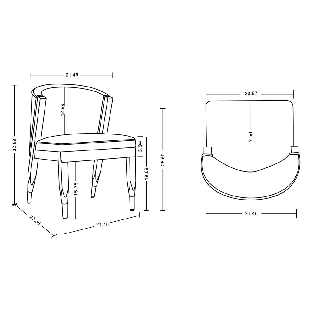 Ola Wood Chenille Dining Chair in Stone.