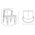 Ola Wood Chenille Dining Chair in Stone.