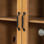 Natural Wood Storage Cabinet for Entryway - 4 Doors.