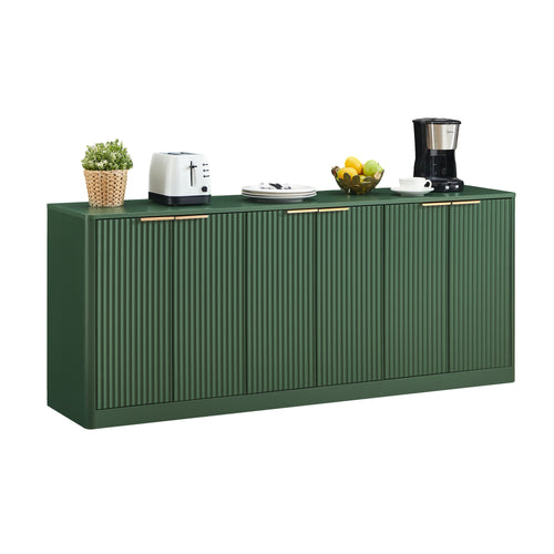 67 Inch Wavy Sideboard Storage Cabinet - Green