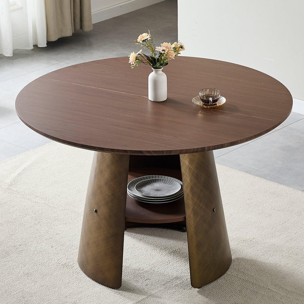 47.25 Inch Round Dining Table for 4-6 People.