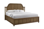 King Planked Panel Bed - Almond with Solid Wood.