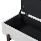 TREXM Farmhouse Upholstered Storage Bench with Hidden Compartment, Modern Entryway Bench for Living Room, Entryway, and Hallways (Espresso)