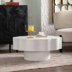 Scalloped White Coffee Table for Modern Living Spaces.