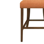 Leg detail of Walnut Caramel Counter Stool showing footrest and sturdy rubberwood frame. Designed for stability and comfort.