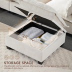 117.5'' Modular Sectional Sofa with Movable Storage Ottoman.