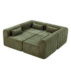 Green Modular Sectional Sofa - 145.5 Inch Design.