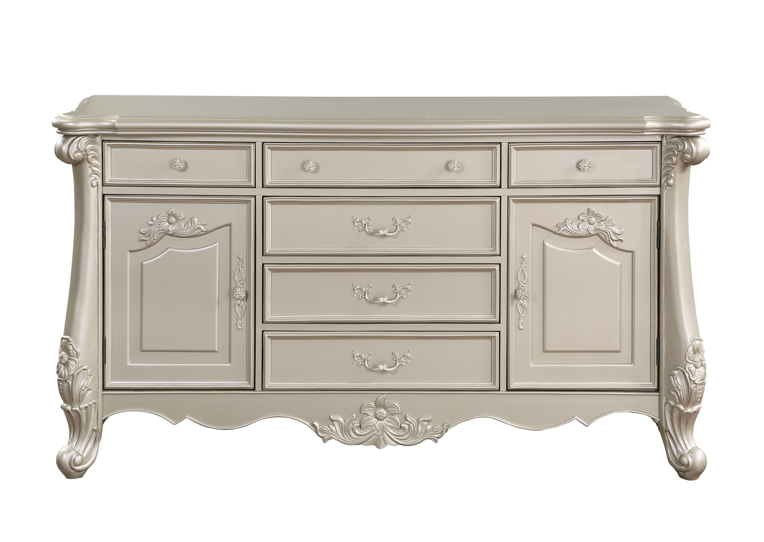 Bently 71-Inch Champagne Synthetic Wood Dresser with 6 Storage Drawers