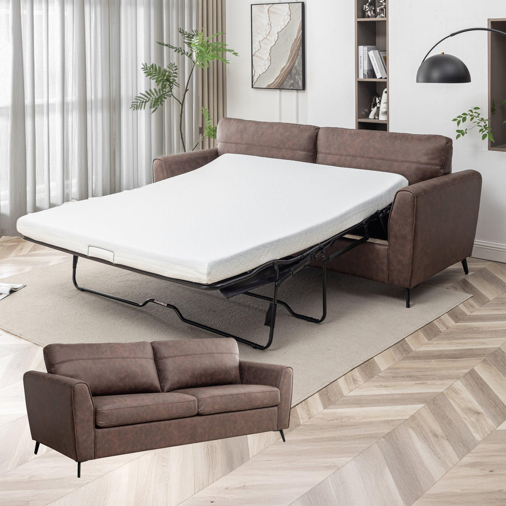 2-Seater Convertible Sofa Bed - Ideal for Small Spaces.