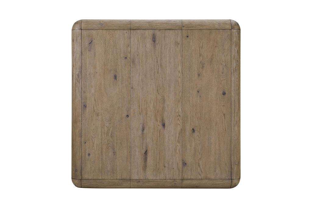 Counter Height Oak Table with Knotty Veneer.