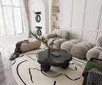 Black Cloud Shaped Coffee Table - Space Saving Design.