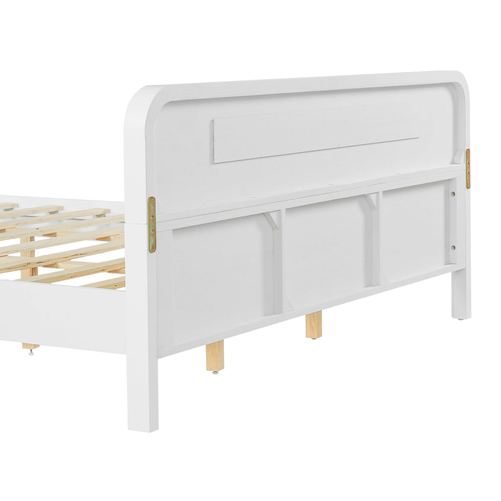 Pine Solid Wood Queen Size Bed - Durable & Elegant.