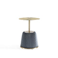 Anderson Metal Top Upholstered End Table in Gray