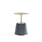 Anderson Metal Top Upholstered End Table in Gray