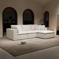 Modular Sectional Sofa - White Plush Corduroy.