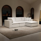 Modular Sectional Sofa - White Plush Corduroy.