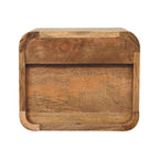 Solid Wood Mini Oak-ish Floating Open Bedside, 1-Drawer.