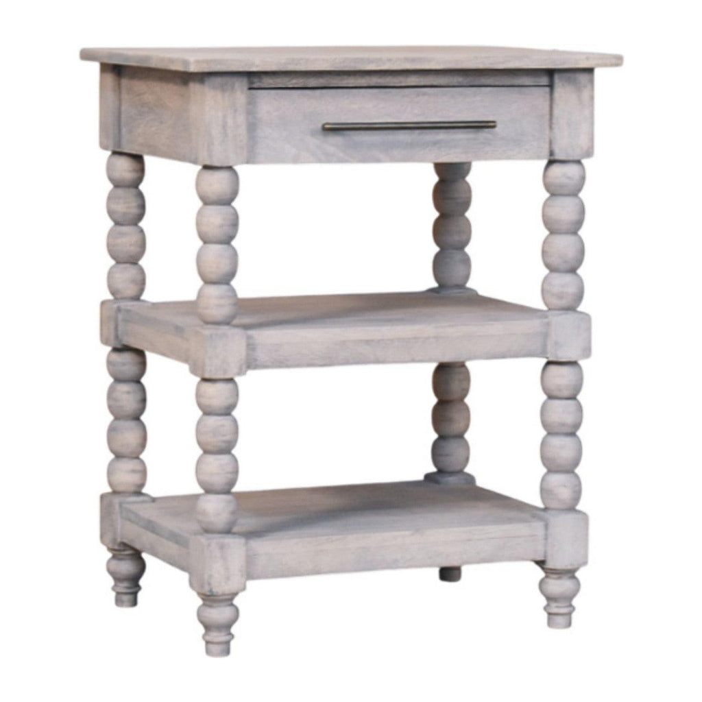 Solid Wood Barclay Side Table with Acid Wash Finish.