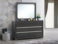 Wave 61-Inch Modern Wenge Wood Dresser with Touchless LED Lighting