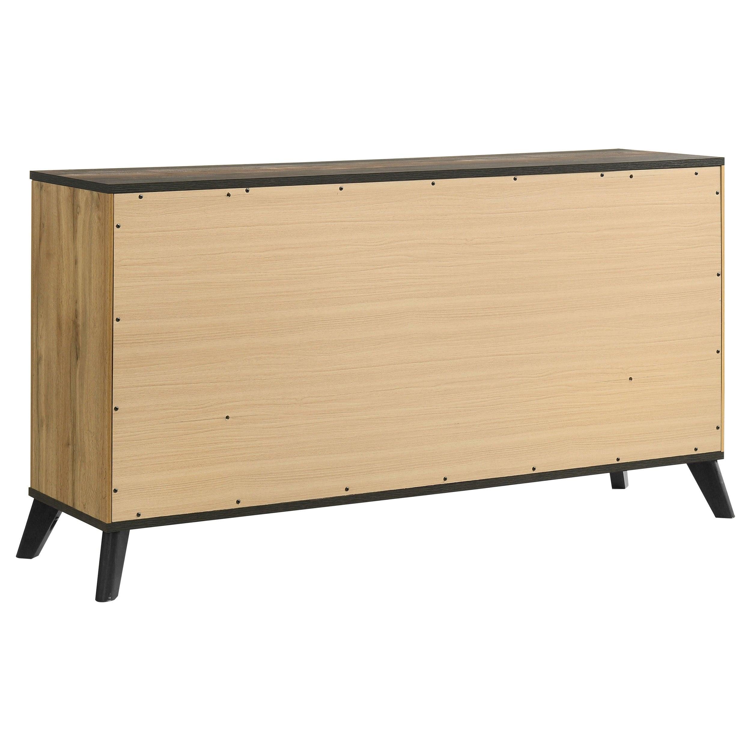 Georgina Natural Pine Mid-Century Queen Bedroom Set.