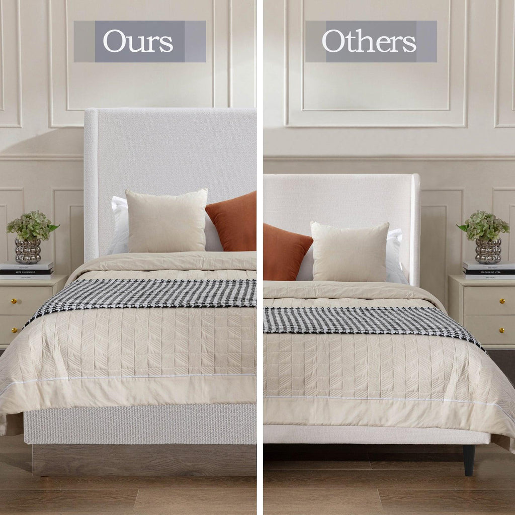 Hosford Minimalist Upholstered Wingback Bed - California King.
