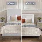 Hosford Minimalist Wingback Bed - King Size Cream Boucle.