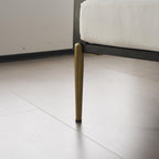 Mid-Century Modern Armchair - White Velvet and Gold Legs.