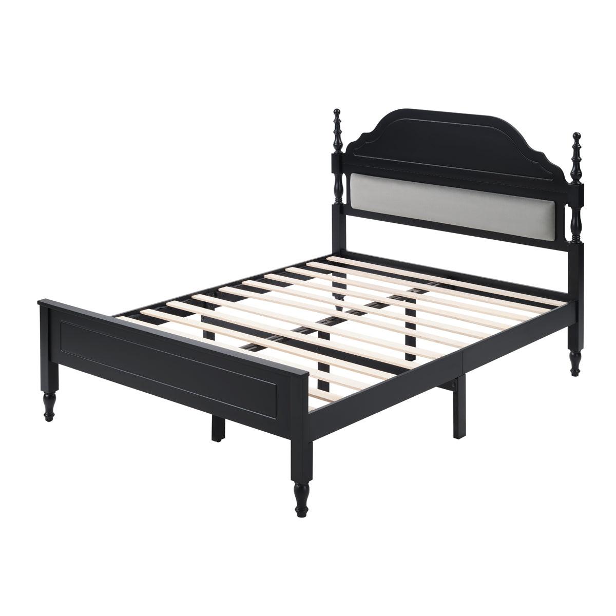 Queen Bed with Padded Headboard for Elegant Bedrooms.